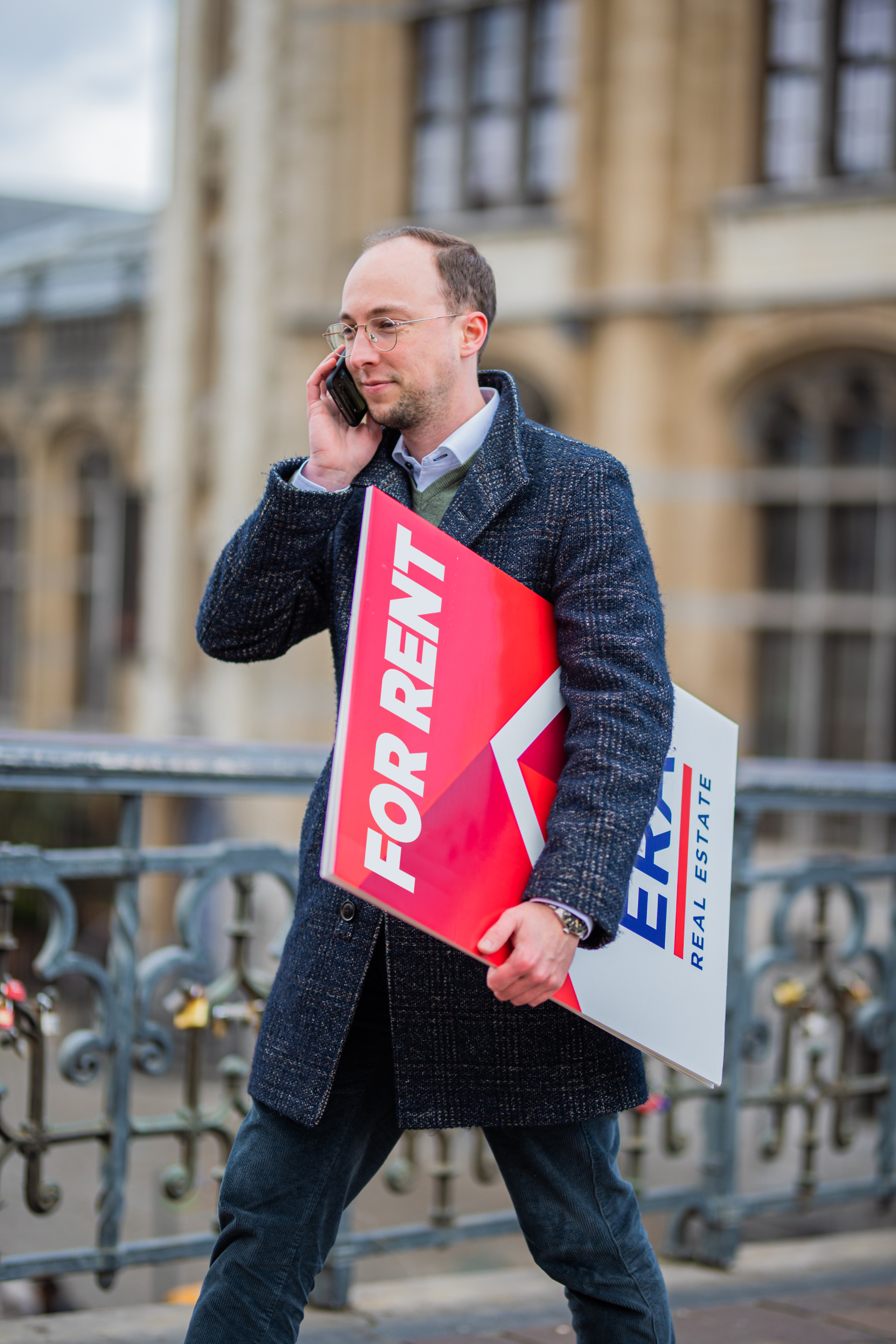 ERA estate agent with rent sign
